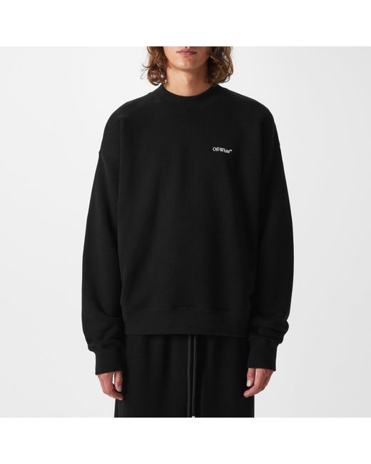 Off-White c/o Virgil Abloh Black Long-Sleeve Cotton Sweatshirt for men