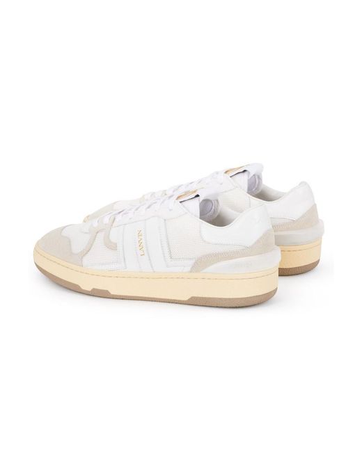 Lanvin White Clay Leather Sneakers for men