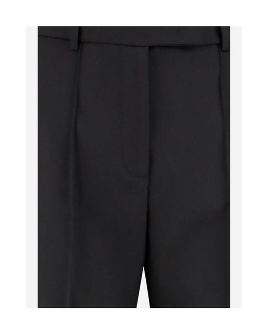 Ql2 Black Ottavia Pleated Wide-Leg Pants