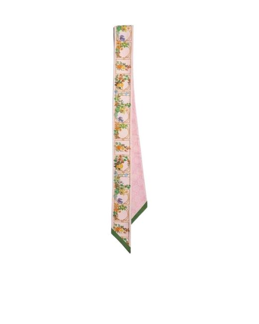 Gucci White Printed Gg Silk Twill Jacquard Ribbon