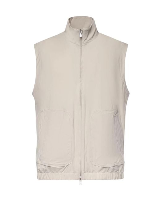 Eleventy White Zip-Up Sleeveless Jacket for men