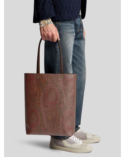 Etro Brown Clutch Embelished Paisley Tote Bag for men