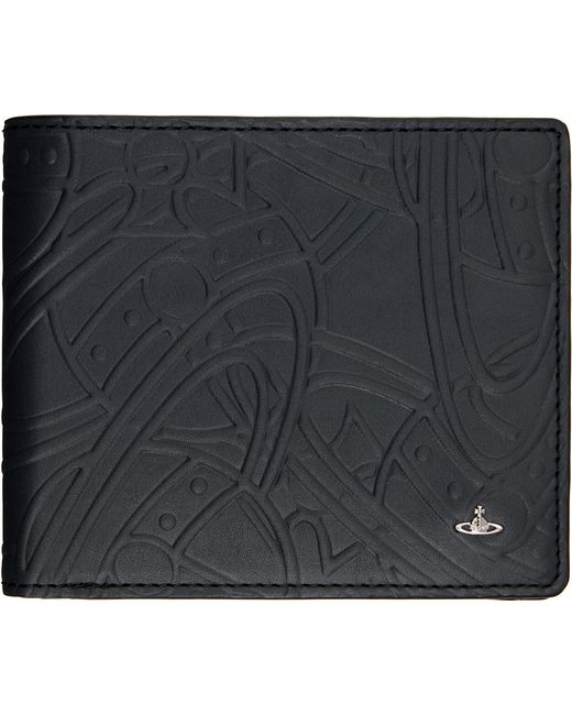 Vivienne Westwood Black Leather Bi-Fold Wallet for men