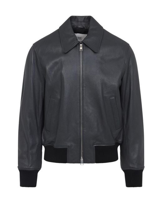 AMI Gray Zipped Jacket for men