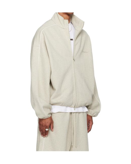 Fear Of God White Logo Zip-Up Track Jacket for men