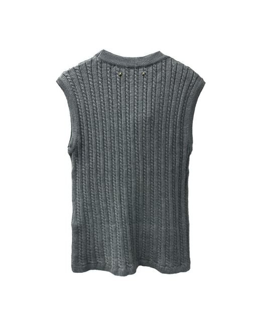 Golden Goose Deluxe Brand Gray V-Neck Knitted Vest