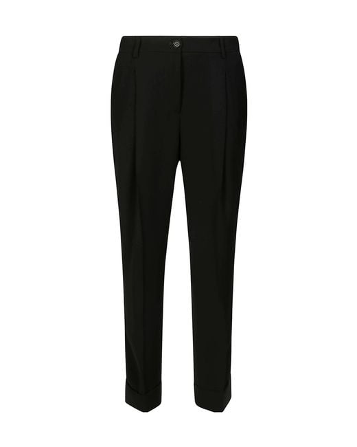 P.A.R.O.S.H. Black Pleat-Detail Trousers