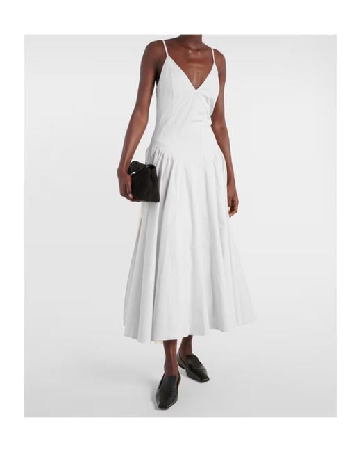 TOVE White Solene Cotton Poplin Midi Dress