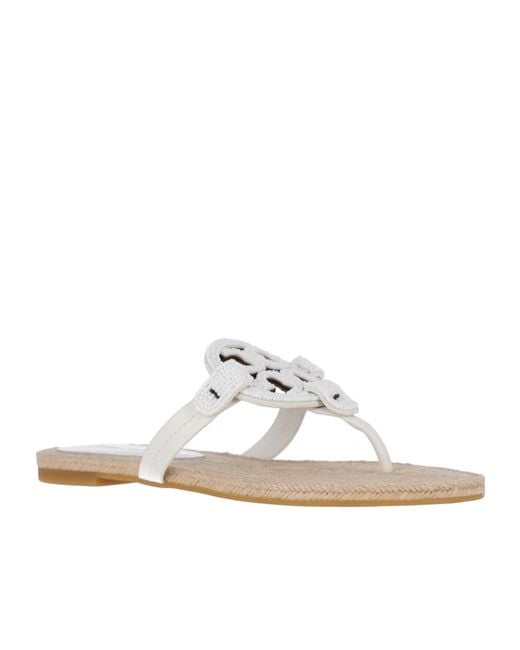 Tory Burch White Flat Flip-Flops