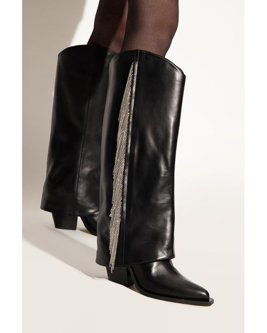 Le Silla Black Jewel 110Mm Leather Boots