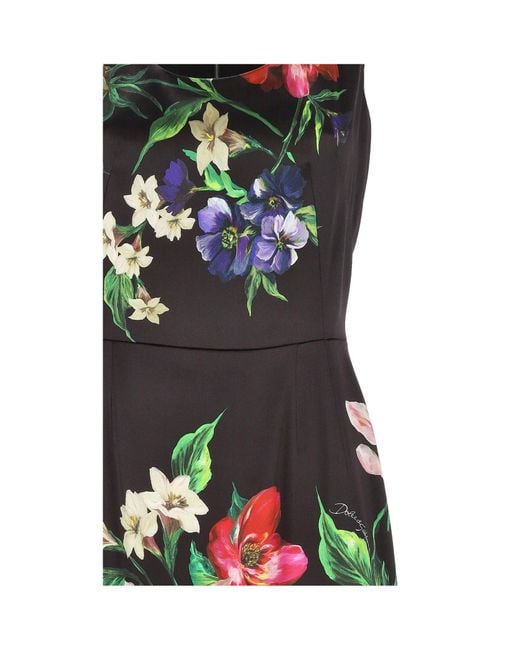 Dolce & Gabbana Red Floral Printed Sleeveless Dress