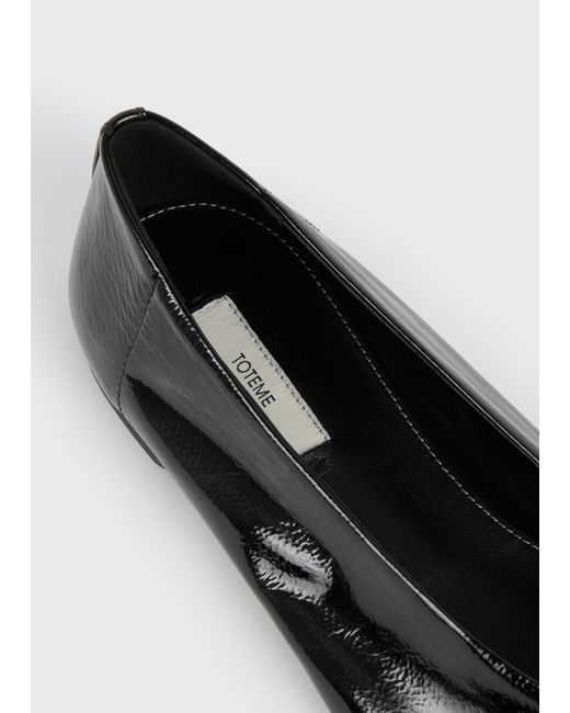 Totême  Black Totême Almond-Toe Ballerina Shoes