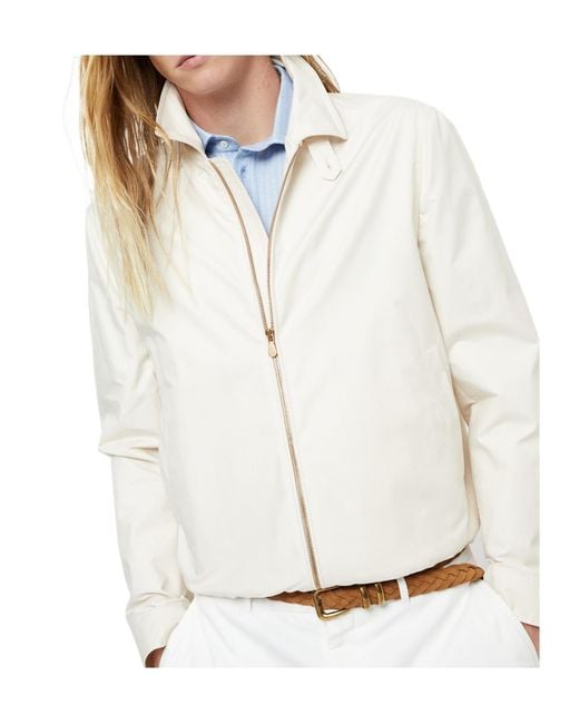 Brunello Cucinelli White Zip-Up Bomber Jacket for men