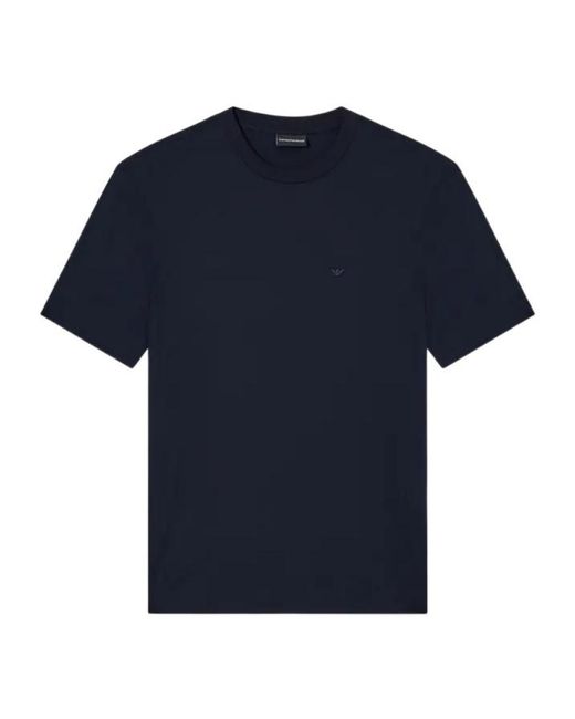 Emporio Armani Blue Crewneck Short-Sleeved T-Shirt for men