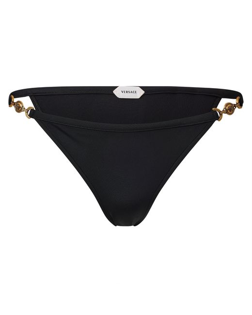 Versace Black Stylish Bikini Bottoms