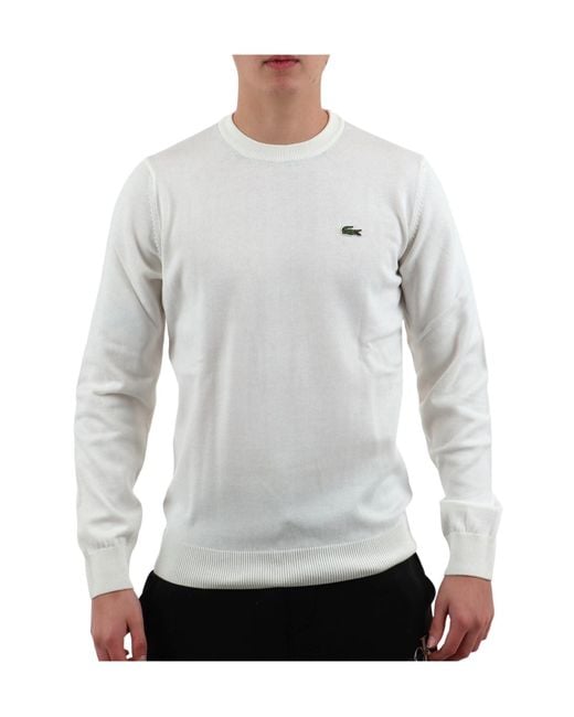 Lacoste Gray Logo Embroidered Crewneck Sweatshirt for men