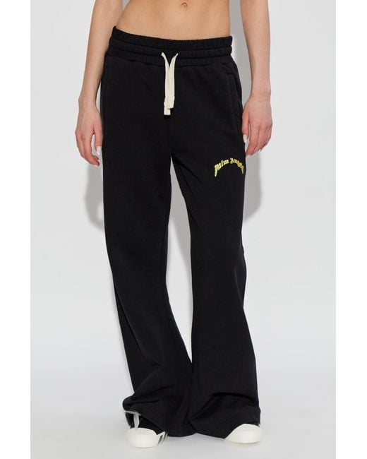 Palm Angels Black Logo Printed Sweatpants