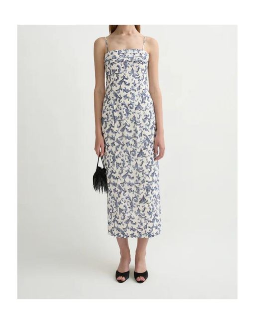 Posse White Rue Baroque-Print Strappy Midi Dress