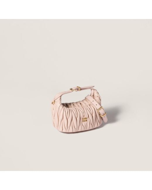 Miu Miu Pink Matelassé Nappa Leather Pouch