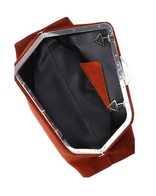 The Attico Red The Logo Detailed Clutch Bag