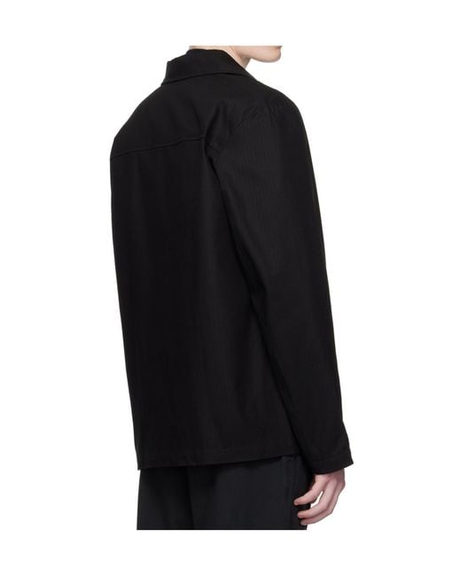 A.P.C. Black Lapel Long-Sleeved Casual Jacket for men