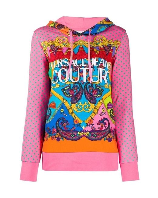 Versace Jeans Pink Paisley Fantasy Print Hoodie