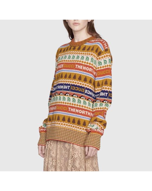 Gucci Multicolor The North Face X Wool Sweater