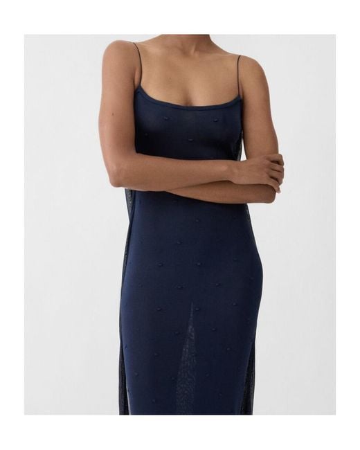 Jacquemus Blue Plumetis Sheer Detailed Maxi Dress
