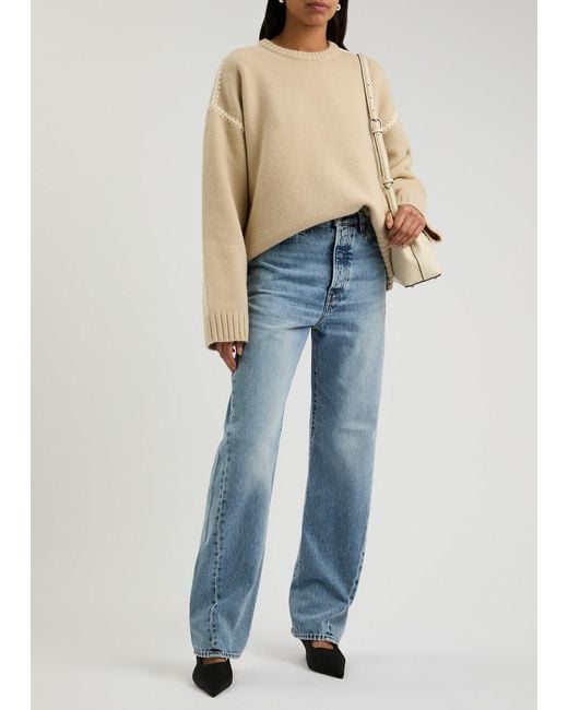 Totême Blue Twisted Seam Straight-Leg Jeans