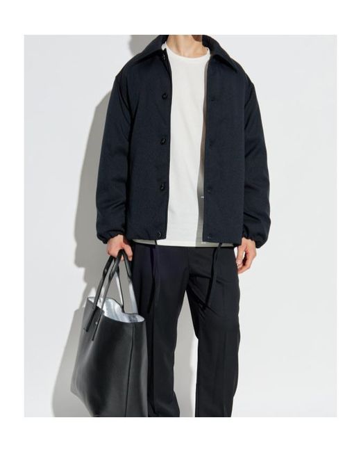 Jil Sander Blue Buttoned Padded Jacket for men