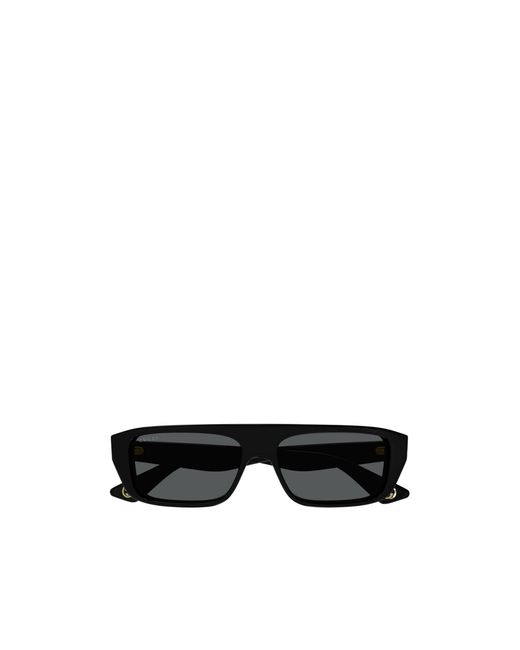 Gucci Black Eyewear Rectangle-Frame Sunglasses for men