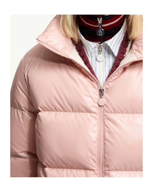 Moncler Pink Abbadia Logo Patch Zip-Up Jacket
