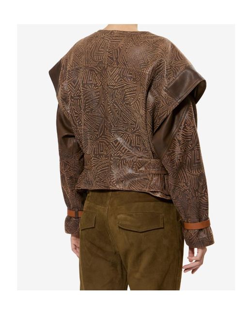 Isabel Marant Brown Erine Patterned Belted Jacket