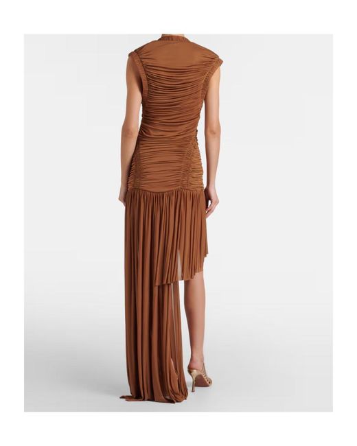 Christopher Esber Brown Theron Draped Ruched Gown
