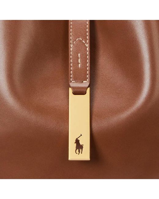Polo Ralph Lauren Brown Small Polo Id Strapped Shoulder Bag