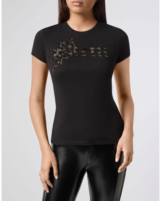 Philipp Plein Black Logo Details T-Shirt
