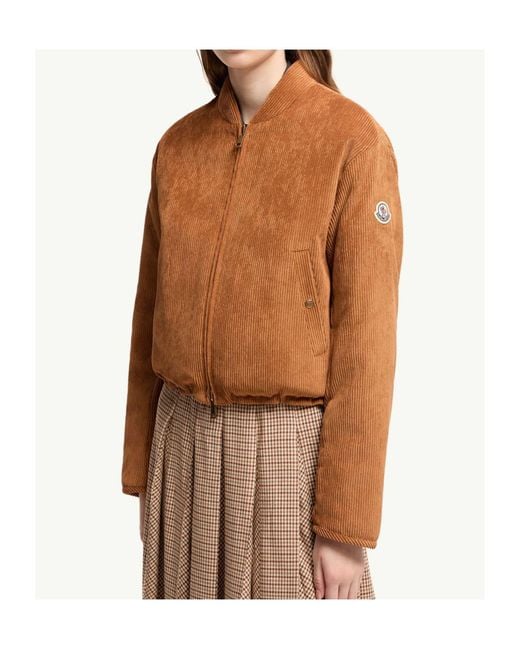 Moncler Brown Blageon Corduroy Reversible Down Jacket