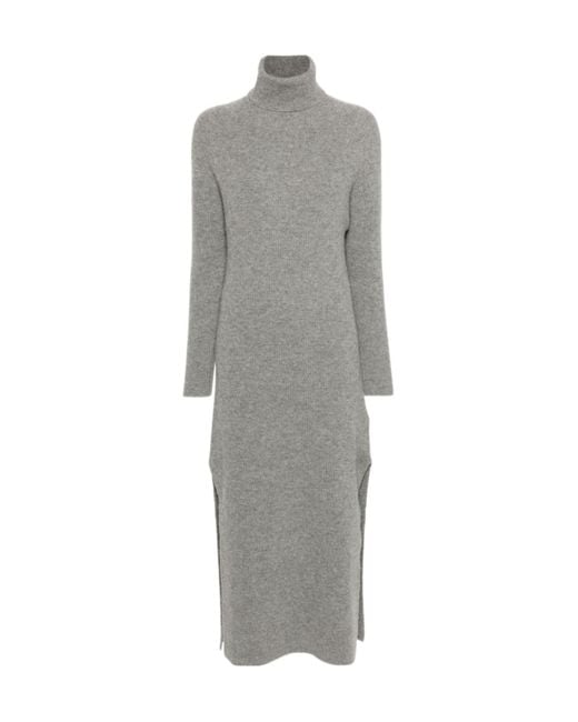 Golden Goose Deluxe Brand Gray High-Neck Ribbed-Knit Dress