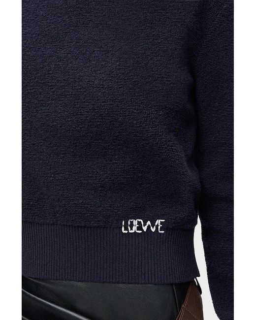 Loewe Blue Logo Embroidered Crewneck Jumper