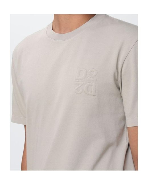 DSquared² Gray Letter Pattern T-Shirt for men