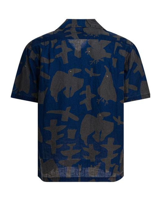 Kapital Blue Abstract-Print Shirt for men