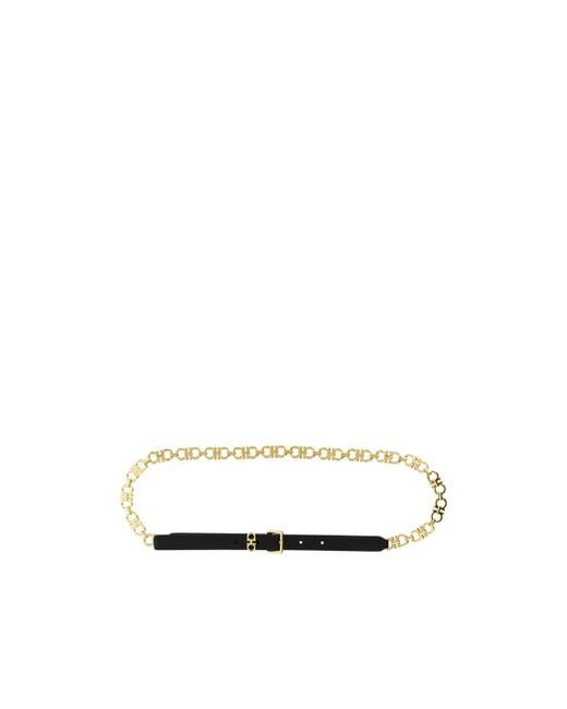 Ferragamo White Ferragamo Gancini Chain Belt