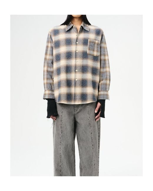 Our Legacy Green Above Check Pattern Buttoned Shirt for men
