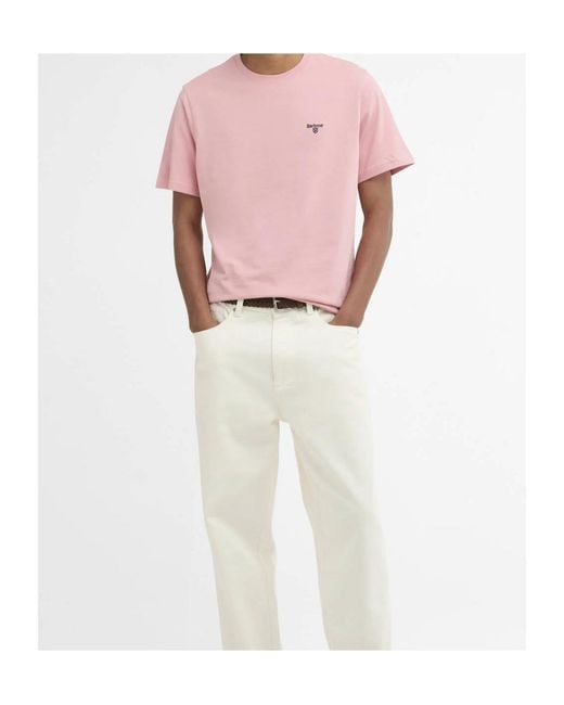 Barbour Pink Essential Sports T-Shirt for men