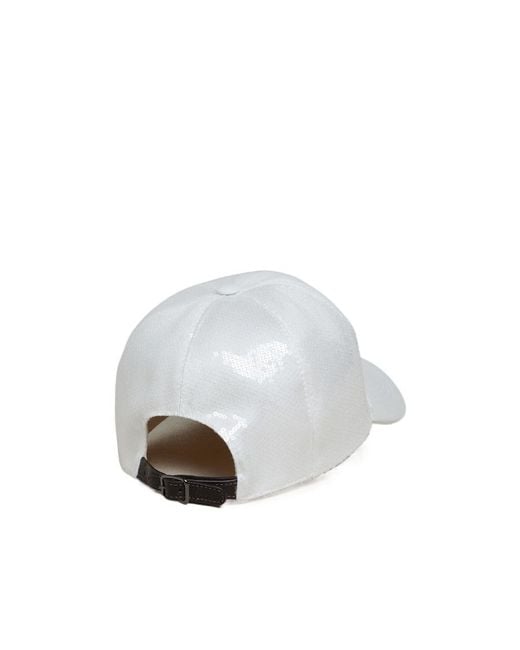 Brunello Cucinelli White Sequin-Embellished Baseball Cap