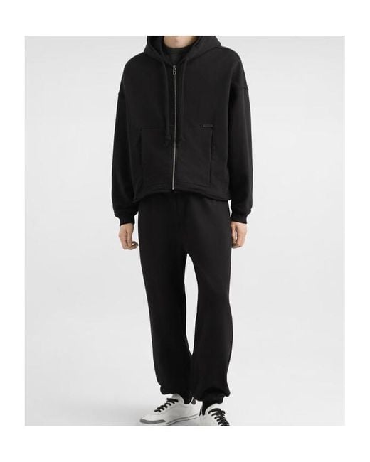 Dolce & Gabbana Black Zip-Up Cotton Hoodie for men