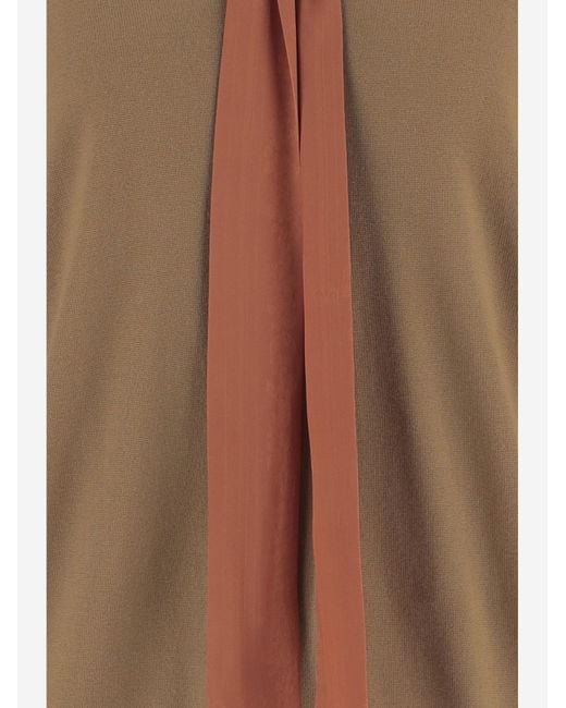 Valentino Brown Long-Sleeve Knit Top