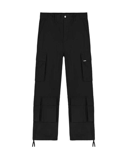 Represent Black Loose Cargo Pants for men