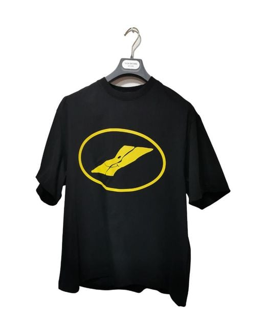 we11done Black Logo-Print Crew-Neck T-Shirt for men