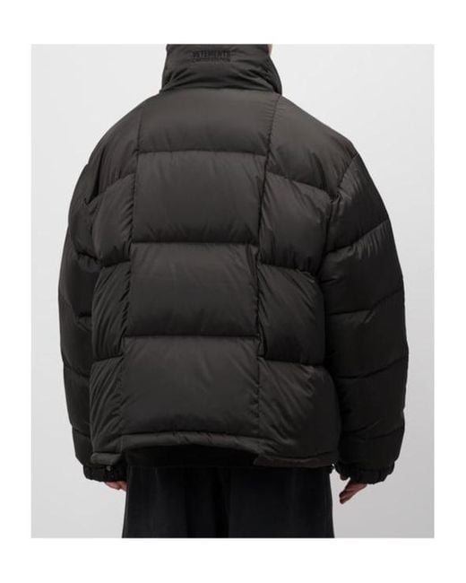 Vetements Black Logo Embroidered Zip-Up Padded Jacket for men
